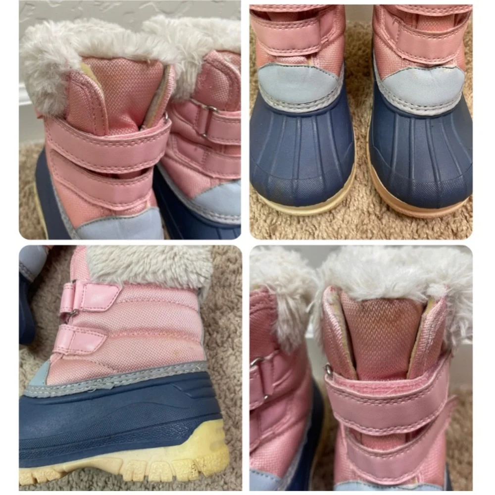 OshKosh B'Gosh Toddler Little Girls Kids Yule Faux Fur Snow Rain Duck Boots 9 M
